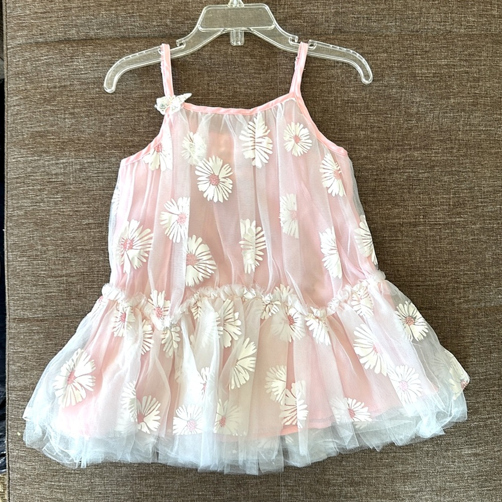 Baby Sara Pink Daisy Tulle Dress sz 24m